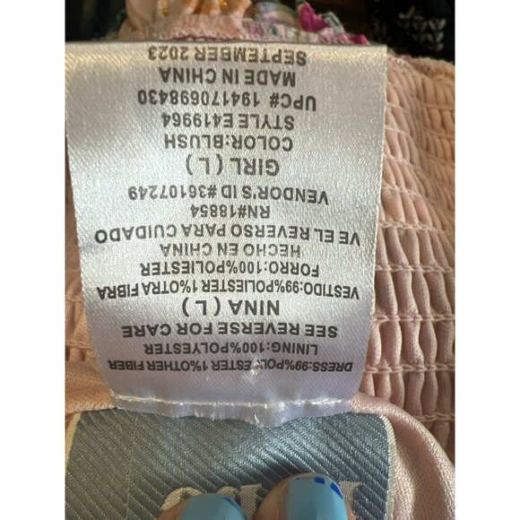 Girls Nina Floral Midi Dress By Rare Editions Blush Polyester Cotton - Picture 8 of 8